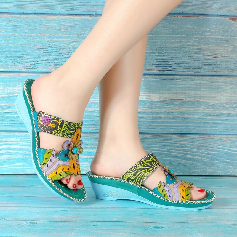 Fashion flower bohemian non-slip orthopedic sandals