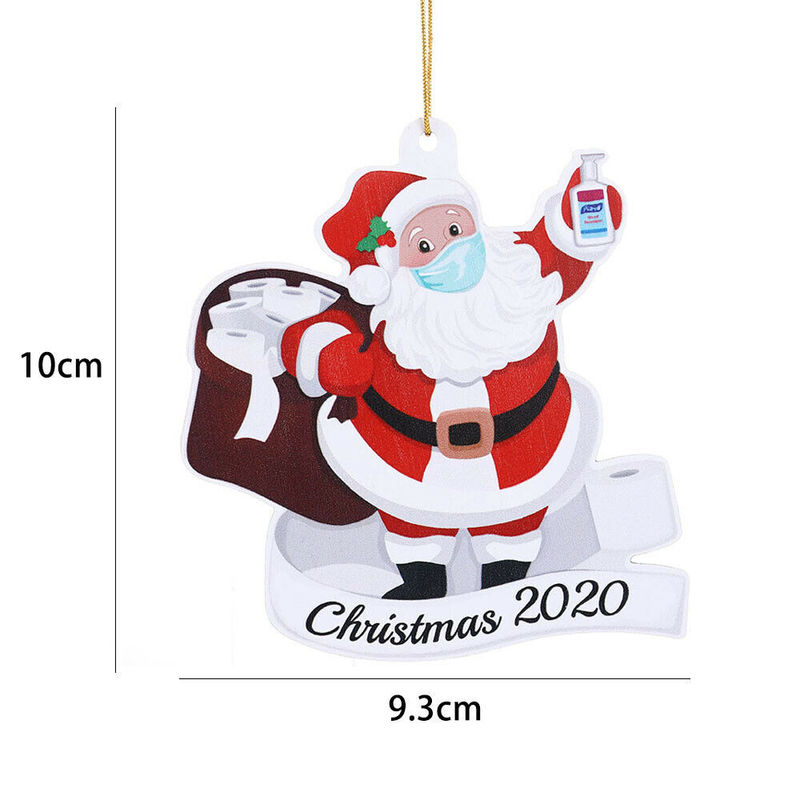 

2020 Wooden Santa Claus Hand Sanitizer Hanging Pendant Christmas Decoration, 501 Original