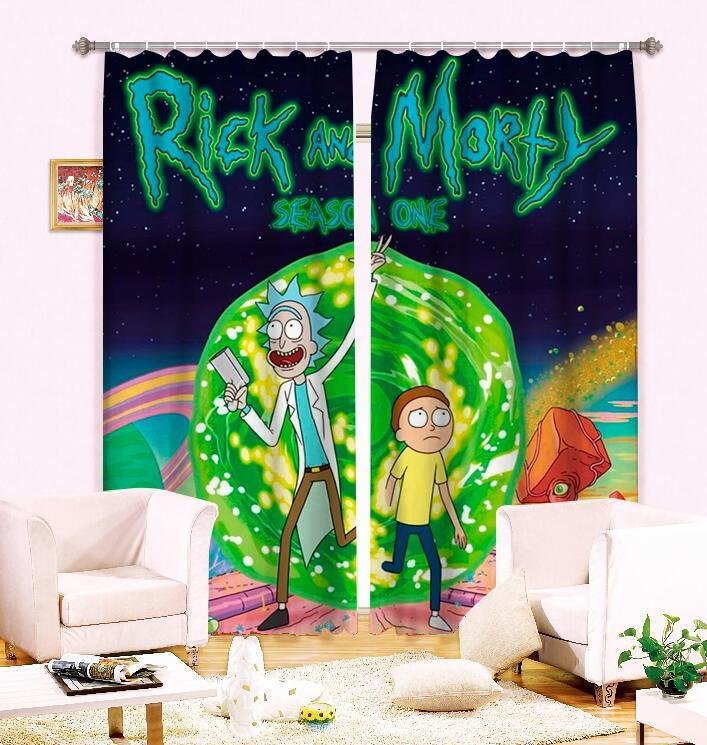 Rick and Morty Blackout Curtains 2 Panels for Bedroom Living Room Use