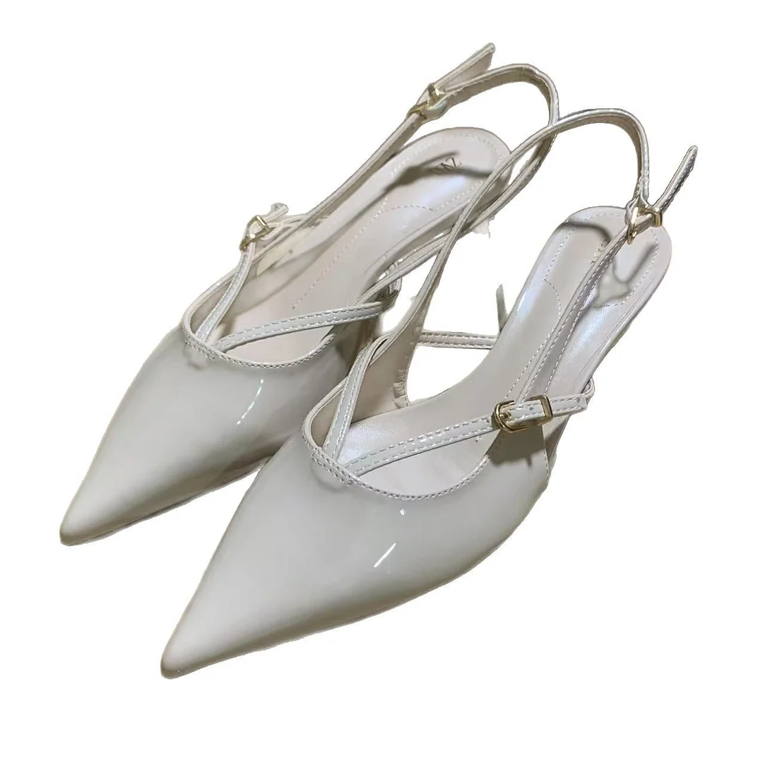 Breakj Breakj Spring New White Tip Slope And Low Heel Fashion Women's Shoes