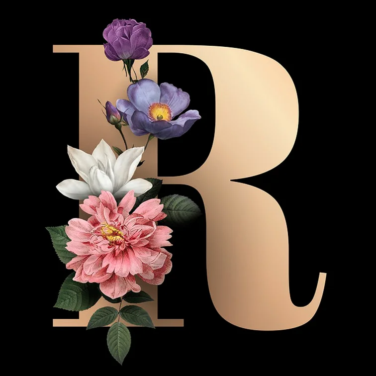 Diamond Painting - Full Round Drill - Flower Alphabet(30*30cm)