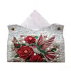 DIY PU Diamond Painting Tissue Box Kit Desktop Tissue Holder with Rhinestone Diamond Desk Decorative Tissue Box for Adults Desktop Storage Organizer (Love)