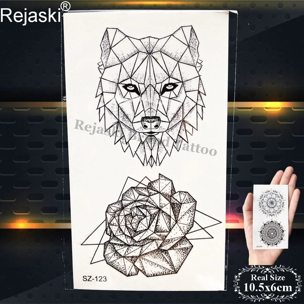 Labrador Dog Temporary Tattoo Stickers Women Body Arm Leaf Black Fake Tatoo Men Kids Waterproof 3D Tattoo Golden Retriever