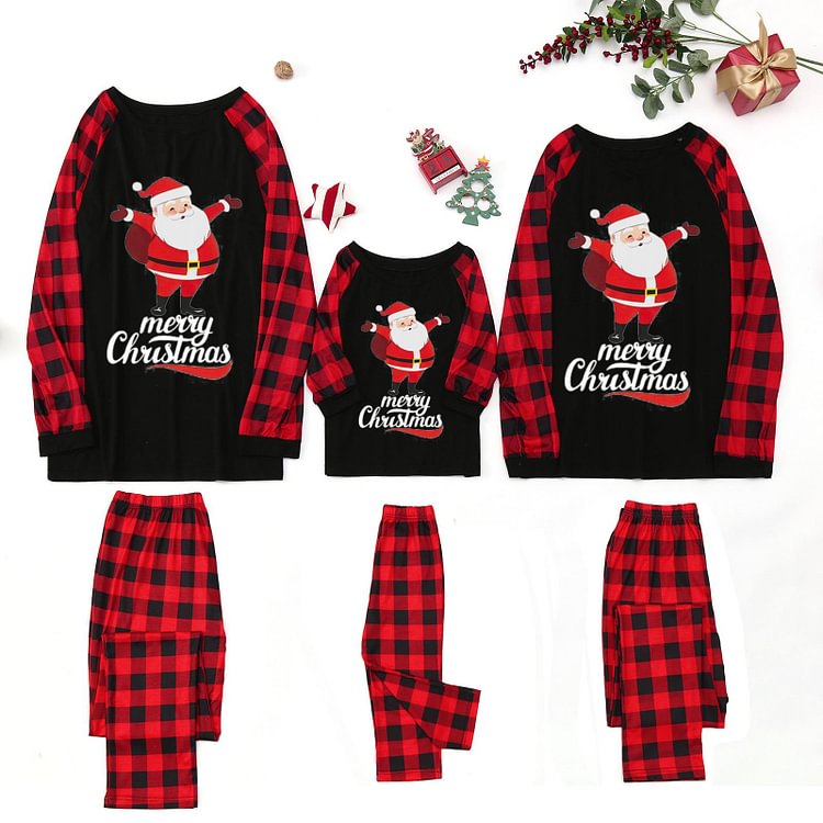 Christmas Parent-Child Santa Claus Patterned Family Matching Pajamas Sets