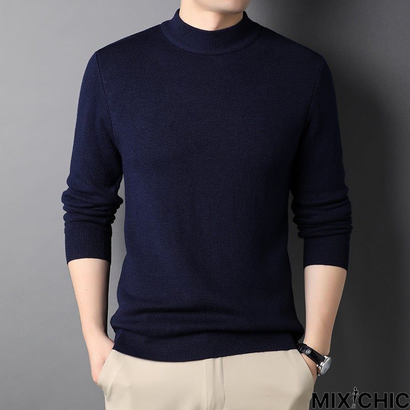 Solid Color Half Turtleneck Men's Sweater