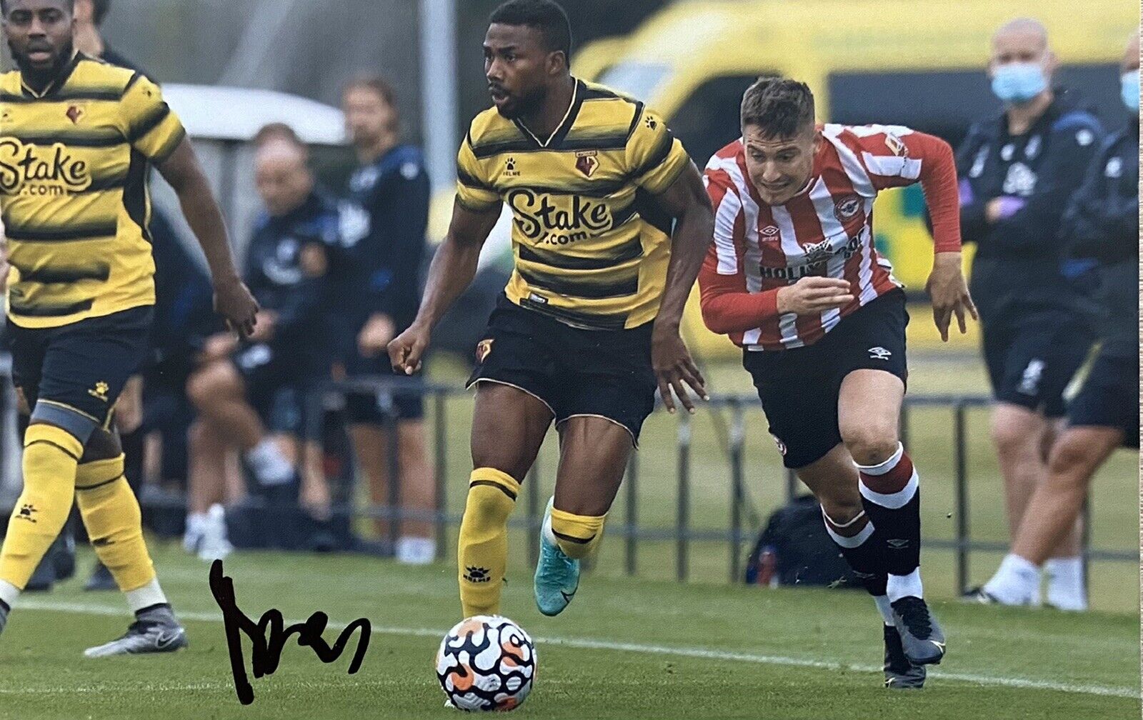 Emmanuel Denis Genuine Hand Signed Watford 6X4 Photo Poster painting 2