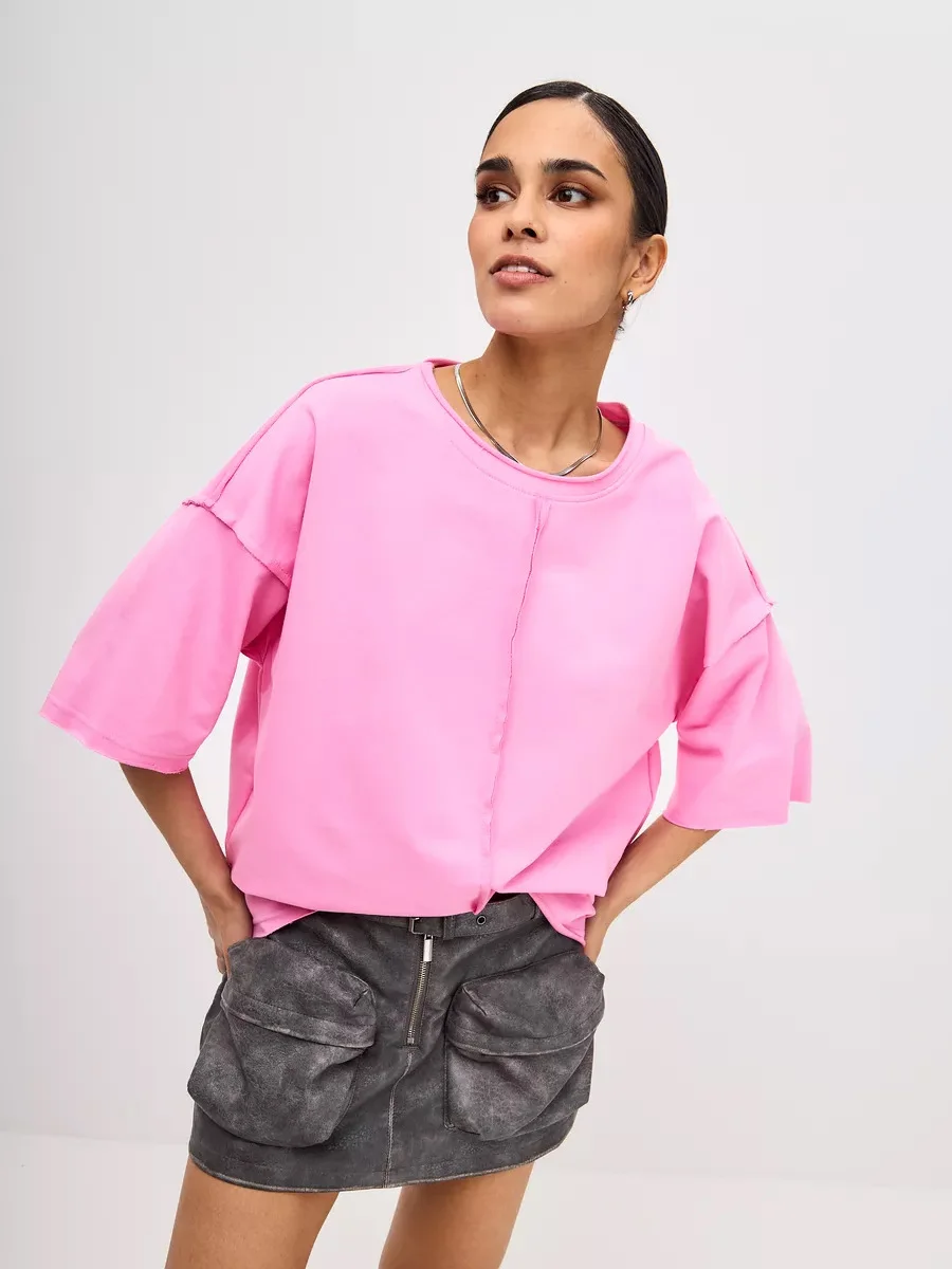 Athvotar Athvotar Spring And Summer New Loose Cotton T-Shirt Women Hot Sold Worn Short Sleeves On The New Splicing Top