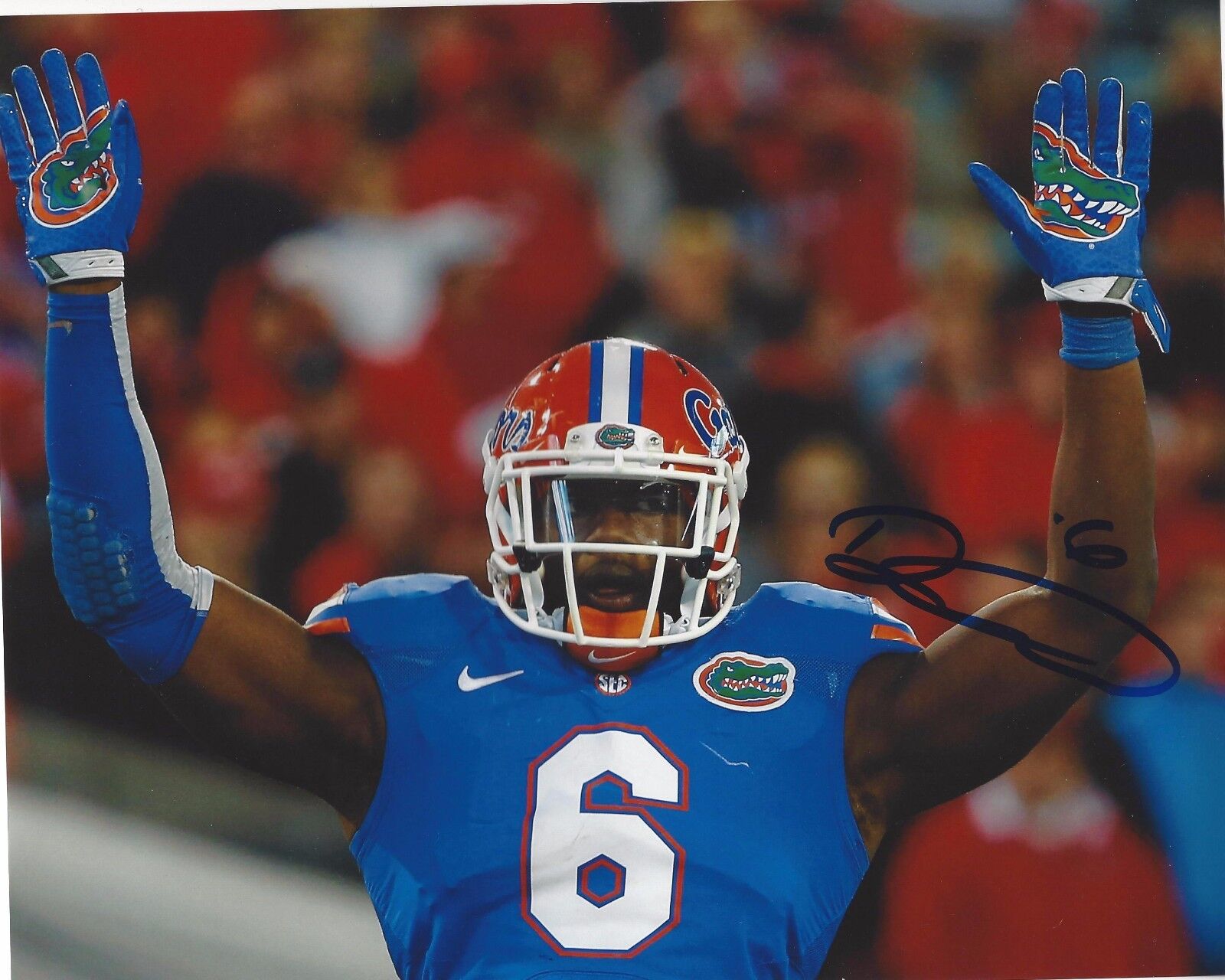 FLORIDA GATORS DANTE FOWLER HAND SIGNED 8X10 Photo Poster painting B W/COA UF 2015 NFL DRAFT