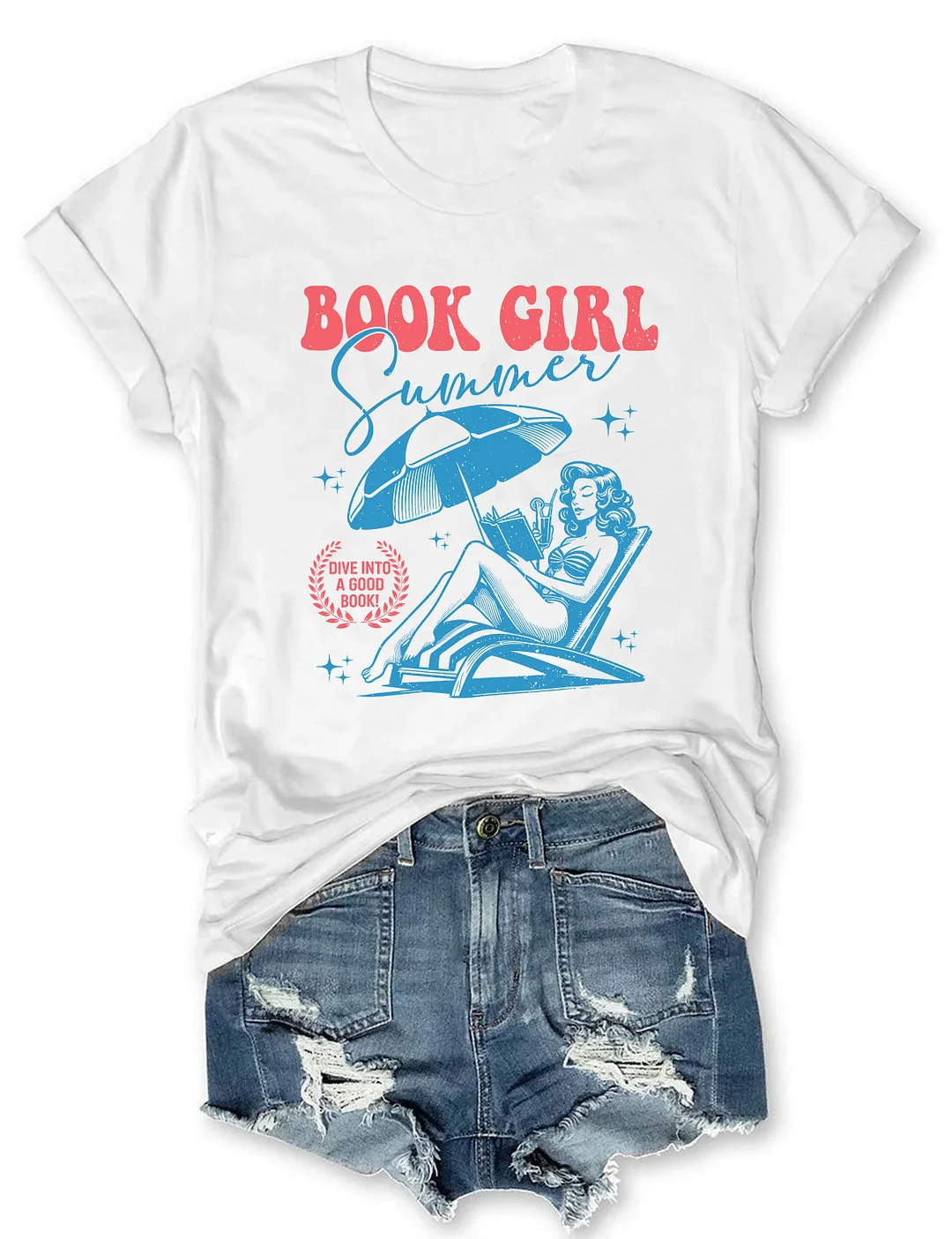 Book Girl Summer T-shirt