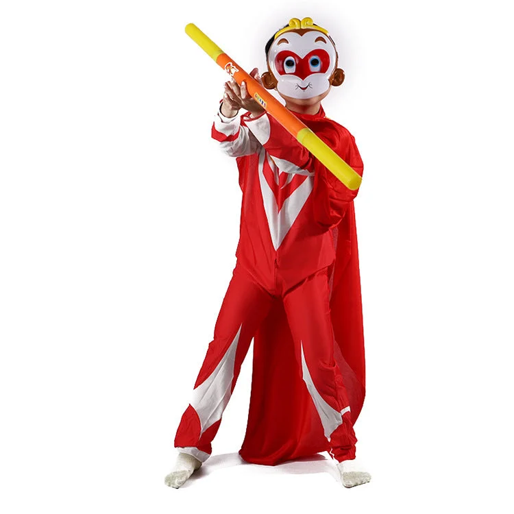 Chinese Sun Wukong Costume Qitian Dasheng for Kids-elleschic