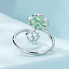 Lucky Four-Leaf Clover Ring 925 Sterling Silver