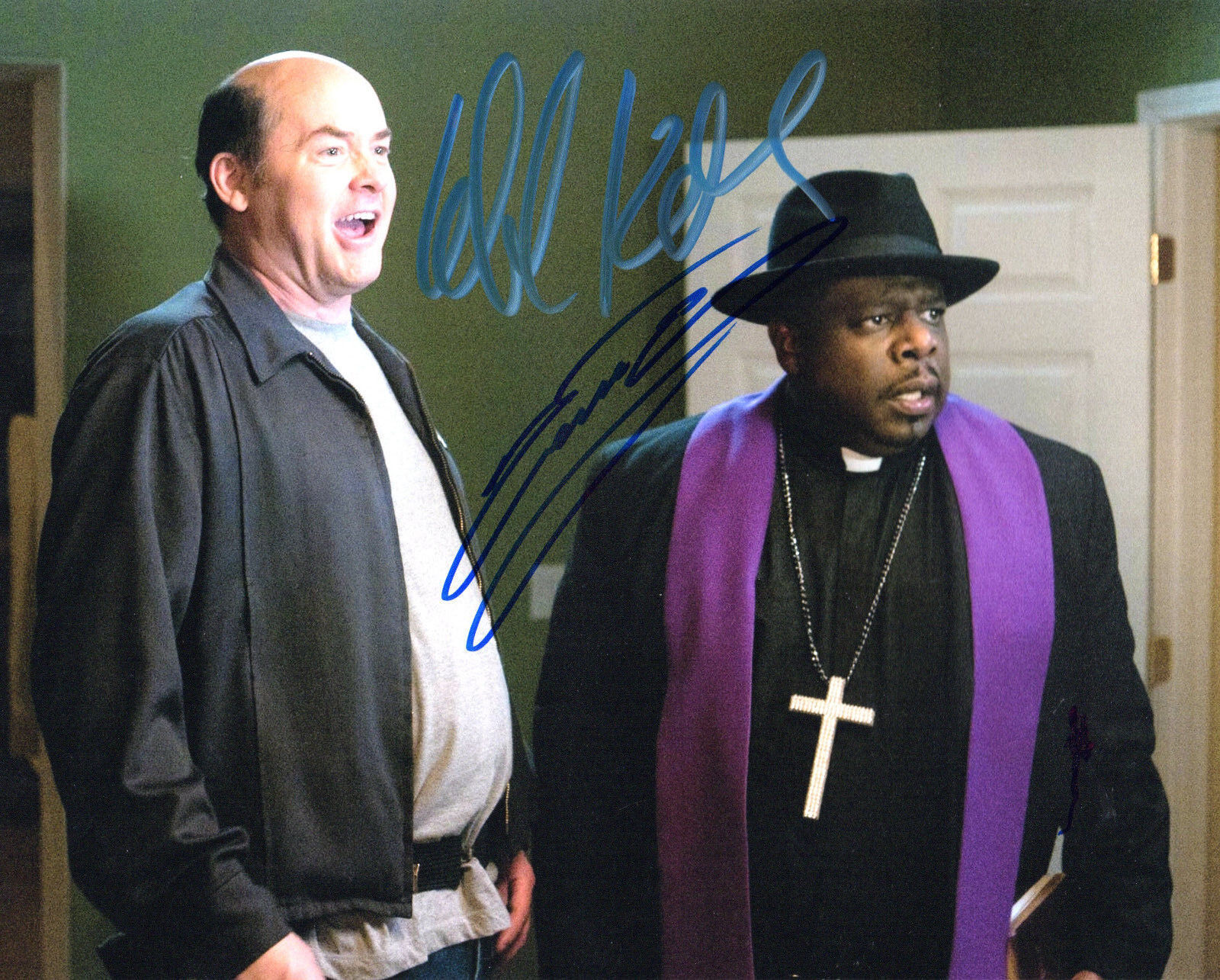 GFA Haunted House * DAVID KOECHNER & CEDRIC ENTERTAINER * Signed 8x10 Photo Poster painting COA