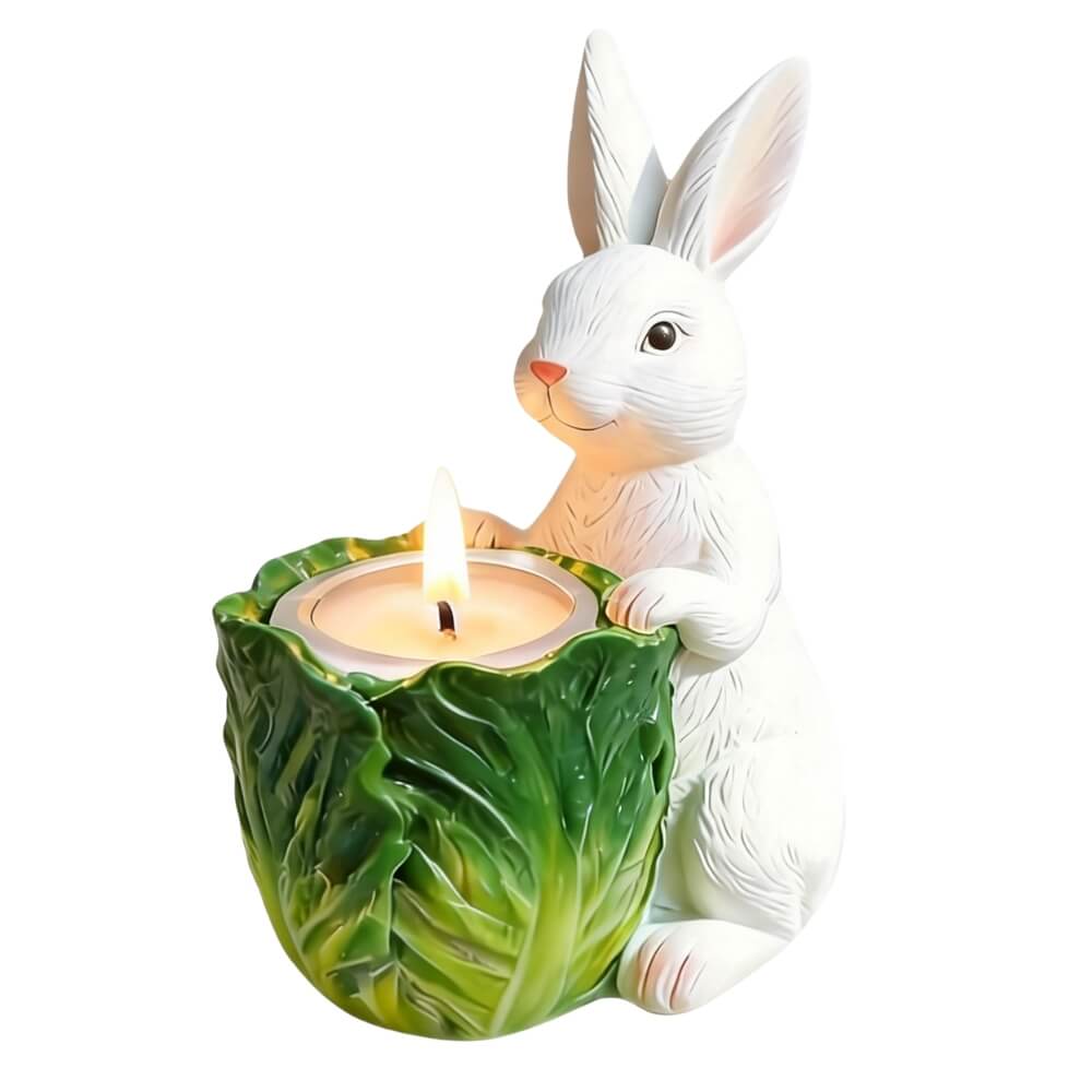 Easter Miniature Resin Bunny Candlestick Decor