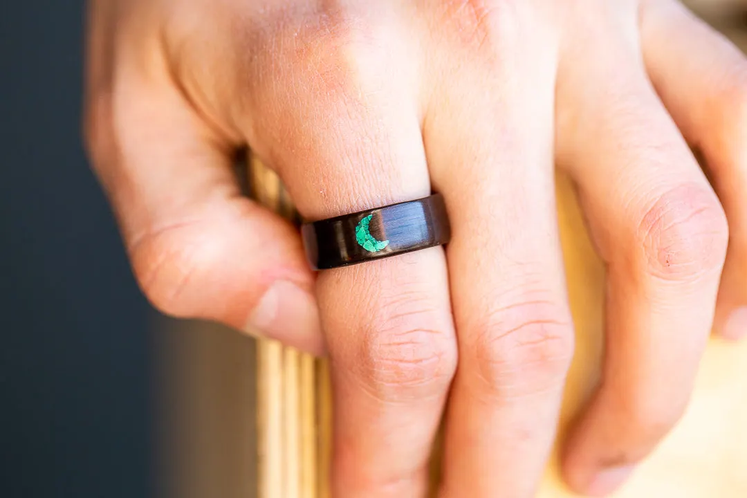 Crescent Moon in Malachite