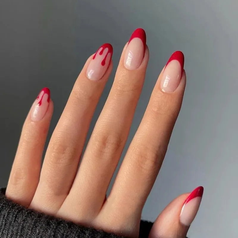 24pcs/box Press On Nails Almond Tai Chi White and Black Wearing Nail Finished oval head pre design acrylic nail tips for girls-Nail Inspo