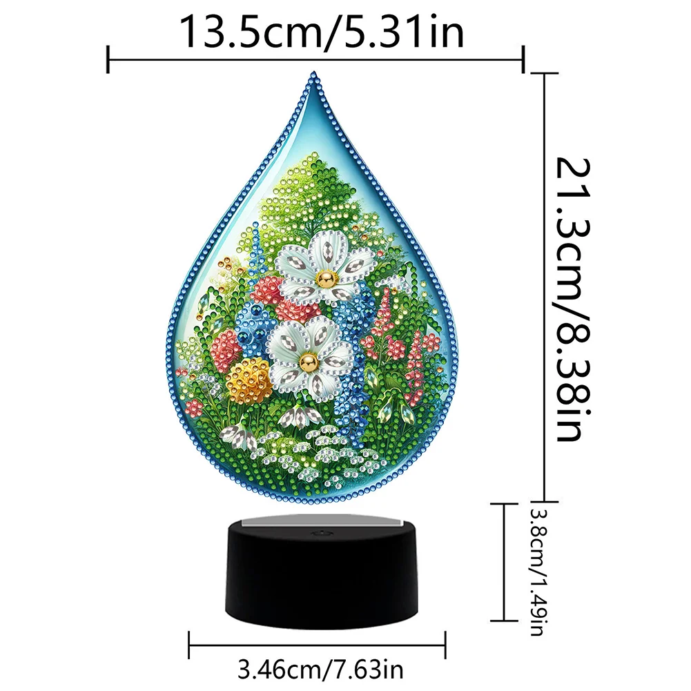5D DIY Acrylic Flower Decorative Diamond Lamp for Art Crafts