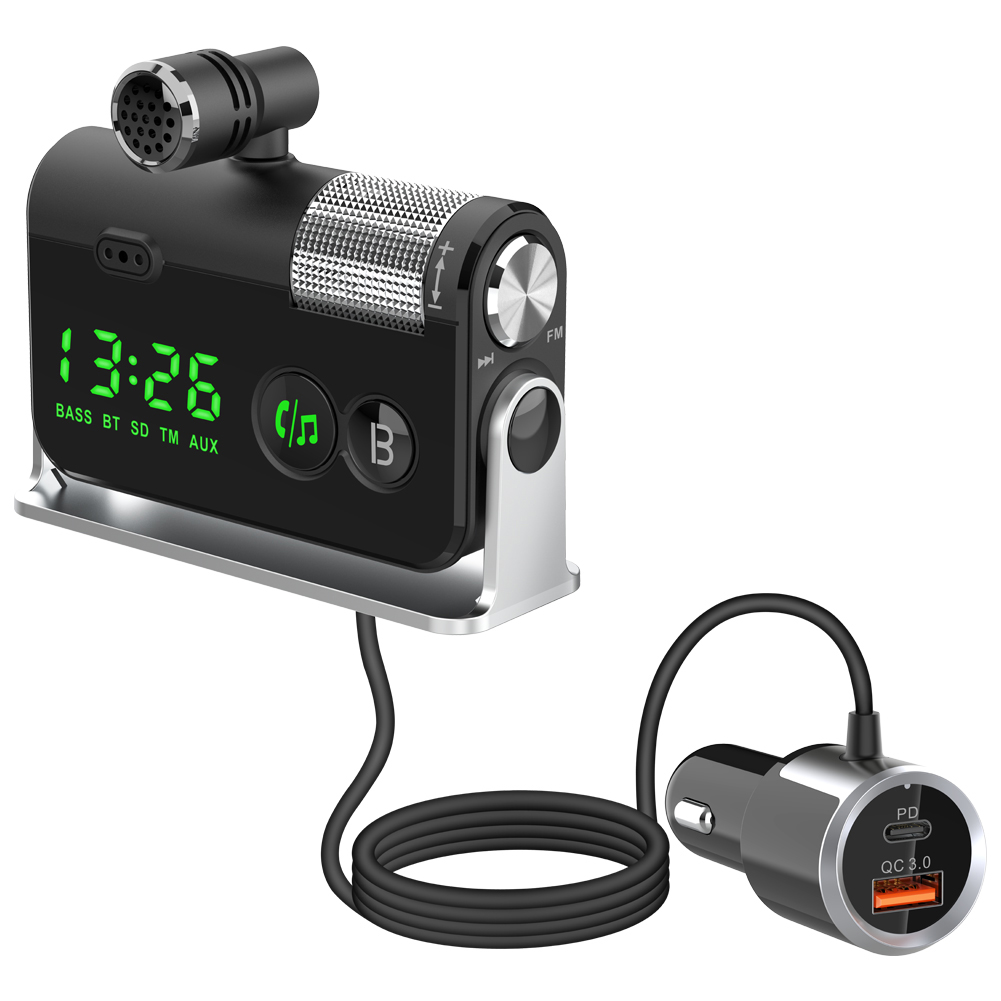 

BC73 Car Bluetooth FM Transmitter Bass Sound Music Player QC3.0 PD Charger, 501 Original