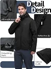 33,000ft Men's Softshell Jacket with Hood Fleece Lined Windbreaker Lightweight Waterproof Jackets for Hiking