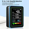 5-in-1 Indoor Air Quality Monitor USB Charging CO2 Detector with Temperature Humidity TVOC Display for Home Office Classroom Safety Monitoring