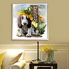 Sunflower puppy-round drill peinture au diamant