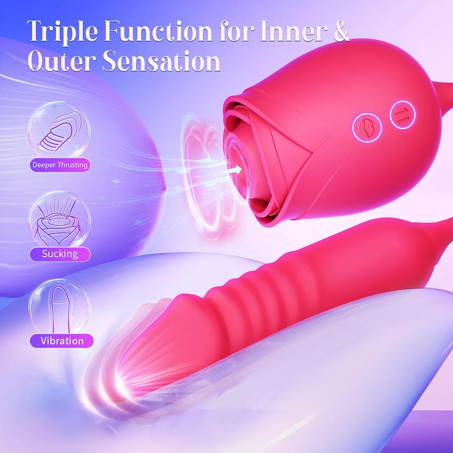 2024 Upgraded Rose Clit Sucker Toy Bullet G-spot Vibrator