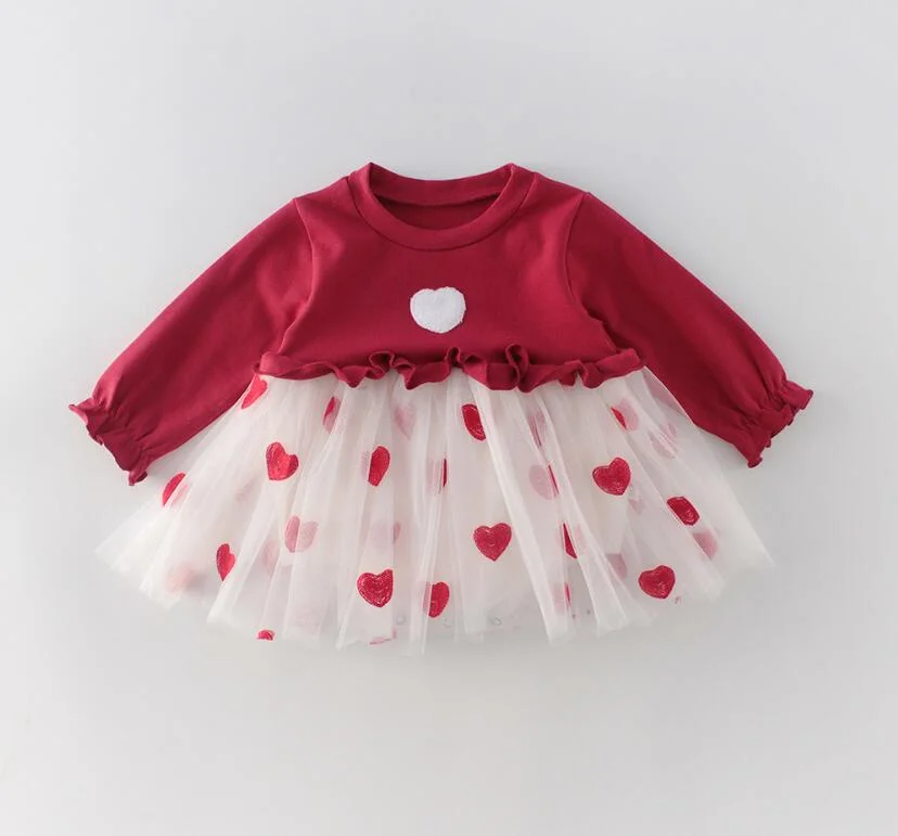 0-2Yrs Brand Baby Girl Clothes 2020 Spring Infant Multi-layer Screen Vest Skirt + Love Embroidered Jacket Girl Baby Gift