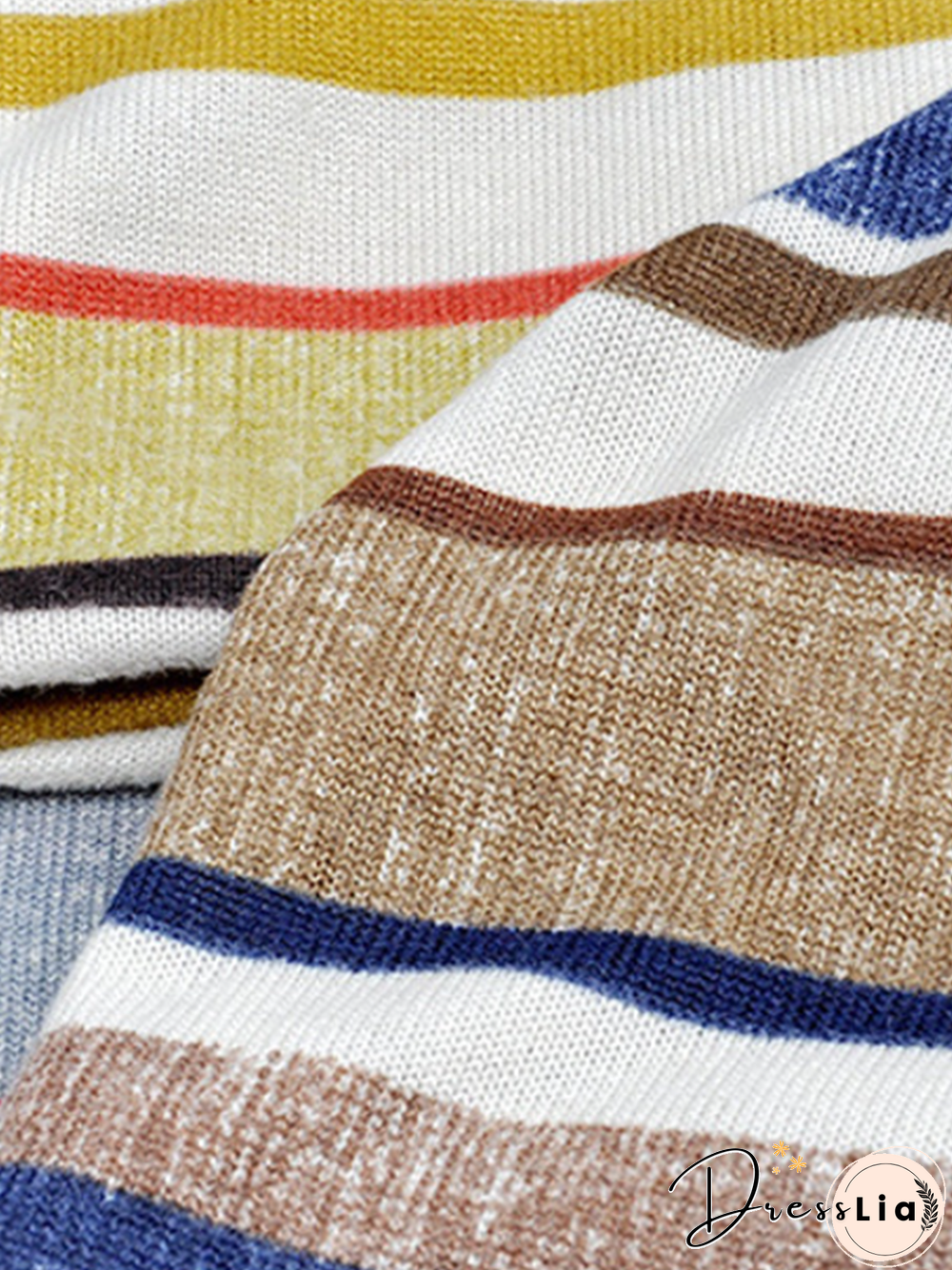 Hat Scarf Dual Purpose Retro Casual Striped Pattern Knit Warm/Windproof