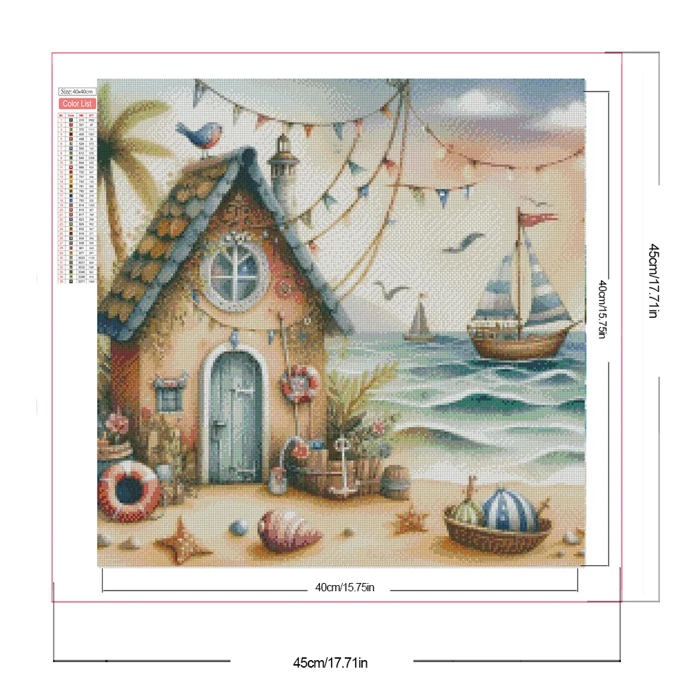 Partial AB Diamond Painting - Full Round Drill - House(Canvas|45*45cm)