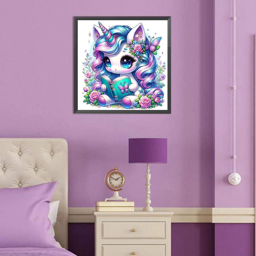 Diamond Painting - Full Square Drill - Read Unicorn(Canvas|35*35cm)