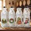 4 Pack DIY Rhinestone Drawstring Wine Gift Bags,  Diamond Painting Wine Decor Bag for Festival Gift Home Table Decor(Christmas)