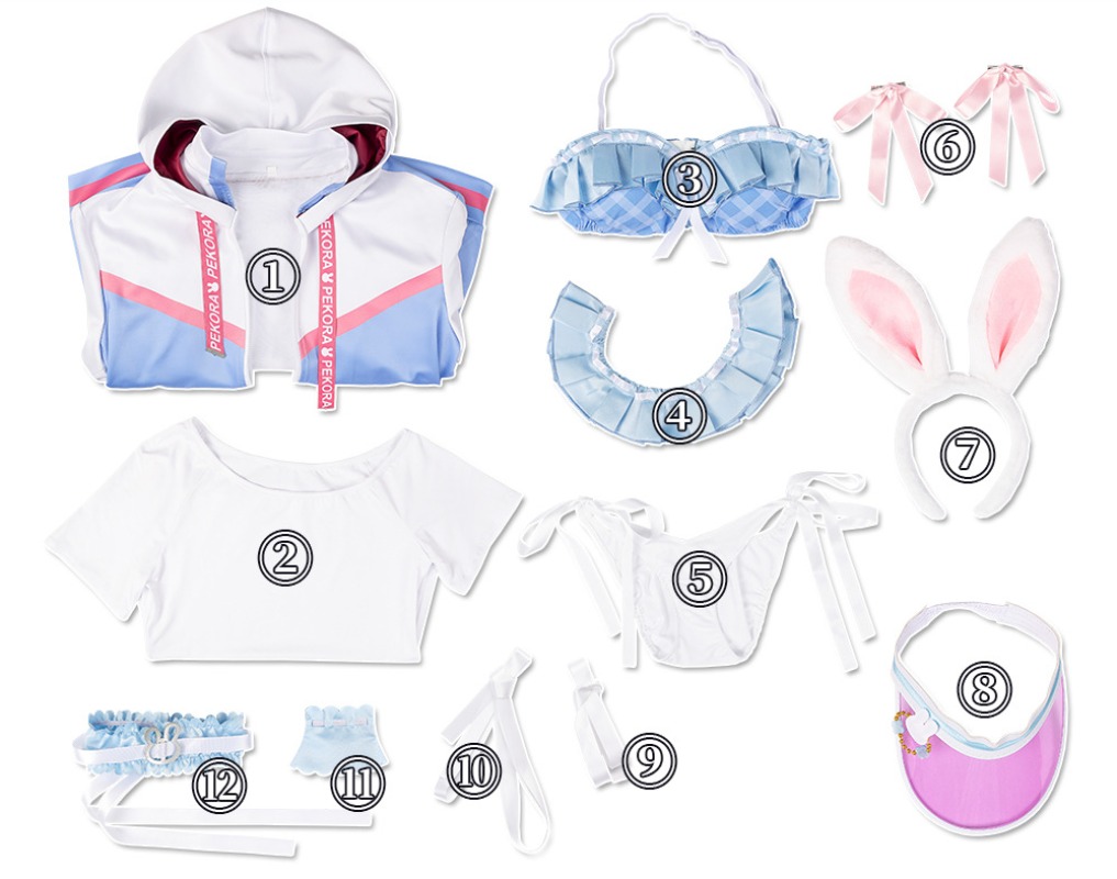 [Wetrose] In Stock Hololive JP Usada Pekora Swimsuit Outfit Cosplay Costume 兎田ぺこらコスプレ衣装