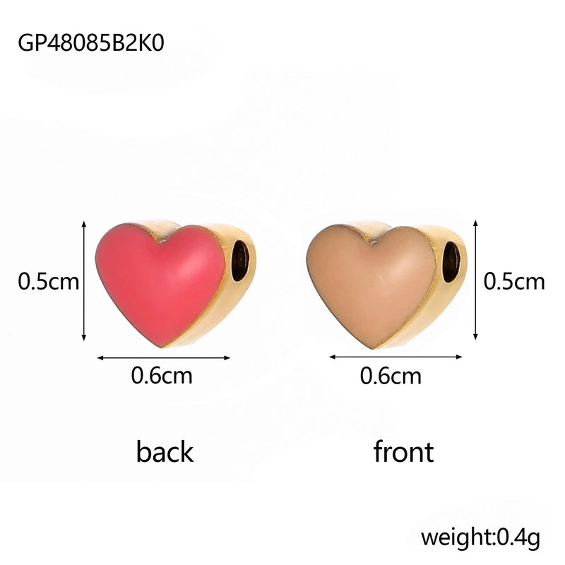 1 Piece 6 * 5mm Titanium Steel Heart Shape Polished Jewelry Accessories