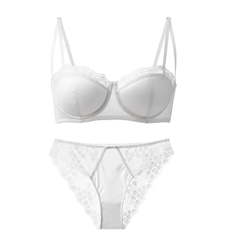 Churchf Lingerie Women Gathered Sexy Lingerie Set French Silk Thoracic Lingerie Soft Steel Ring On The Summer Bra Set