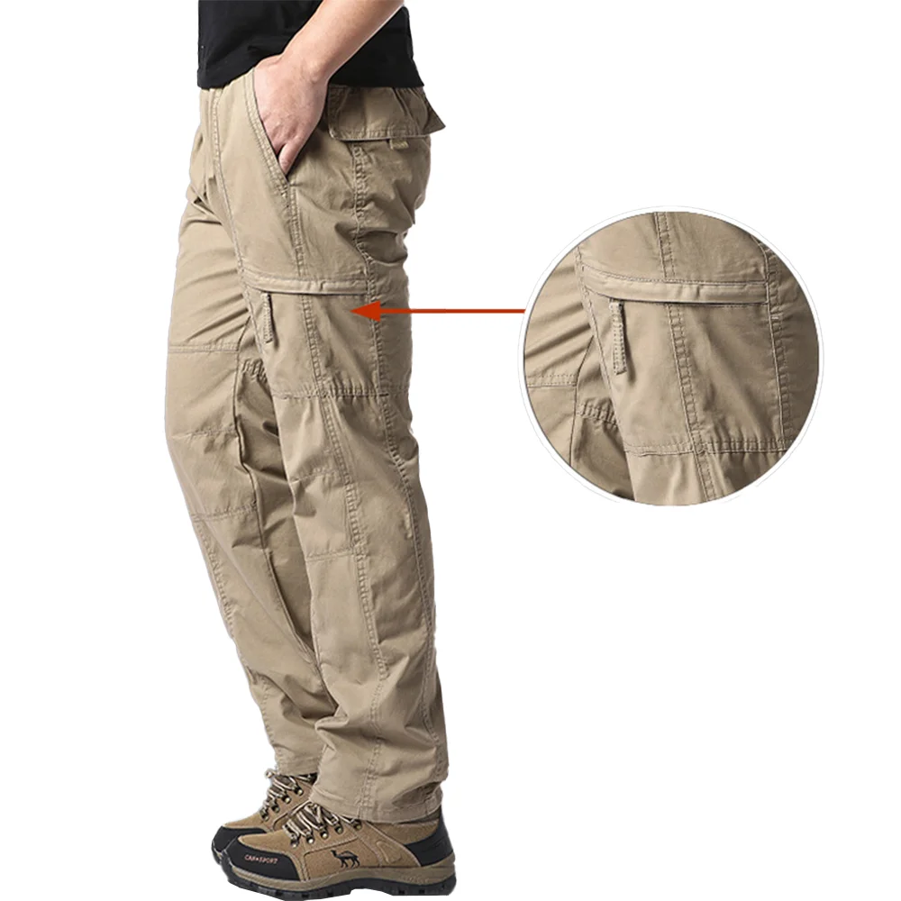 Men's Outdoor Solid Color Multi-pocket Casual Cargo Pants