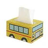 5D DIY Diamond Painting Handmade Crystal Square Tissue Box Kit (School Bus)