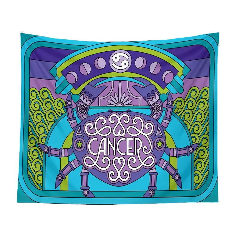 Tarot Astrology Tapestry Wall Hanging Constellation Hippie Decor Trippy Divination Beach Mat Sun Moon Wall Decor Boho INS Print