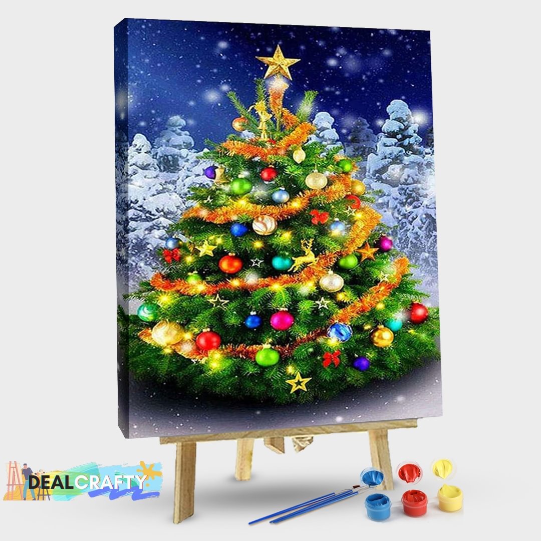 DealCrafty Christmas Tree Iii Paint By Numbers Kit