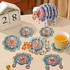 Kits de dessous de verre &agrave; motif animal 5d bricolage avec support pour la maison