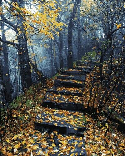 

Forrest Stairs Path – Paint By Numbers - 40*50CM, 501 Original