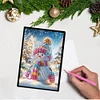 (US Local)Snowman A5 Size Diamond Painting Notebook Set with 4Pcs Bookmark Holiday Gift