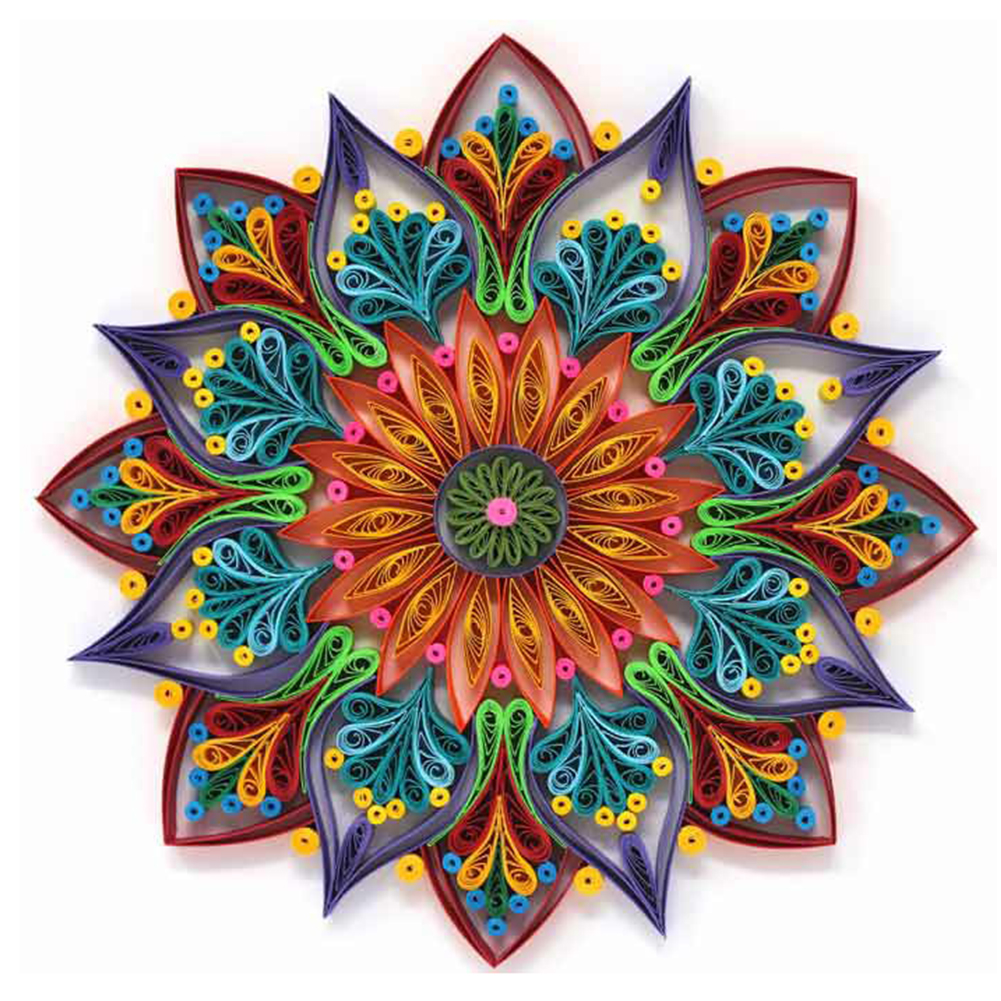 

Flower Quilling Paper Mandala - Round Drill Diamond Painting - 40*40CM, 501 Original