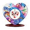 DIY Special Shape Diamond Painting Wooden Heart Shape Desk Ornament Decor Kit