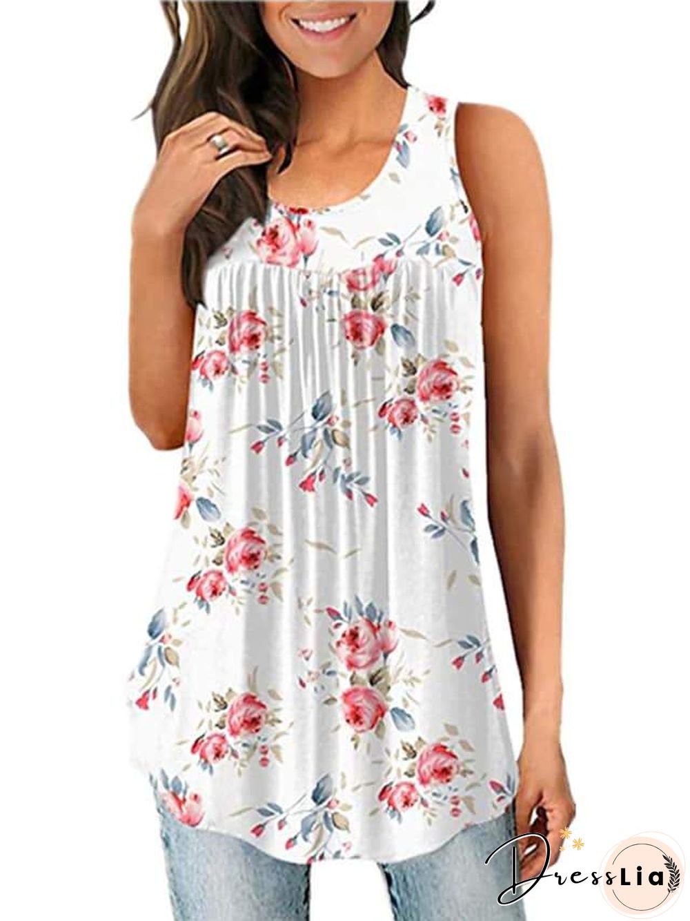 Women's Tank Top Graphic Print U Neck Tops Basic Basic Top White Blue Wine