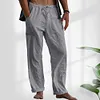 Gioiacombo&trade; Pantaloni da uomo in lino con coulisse