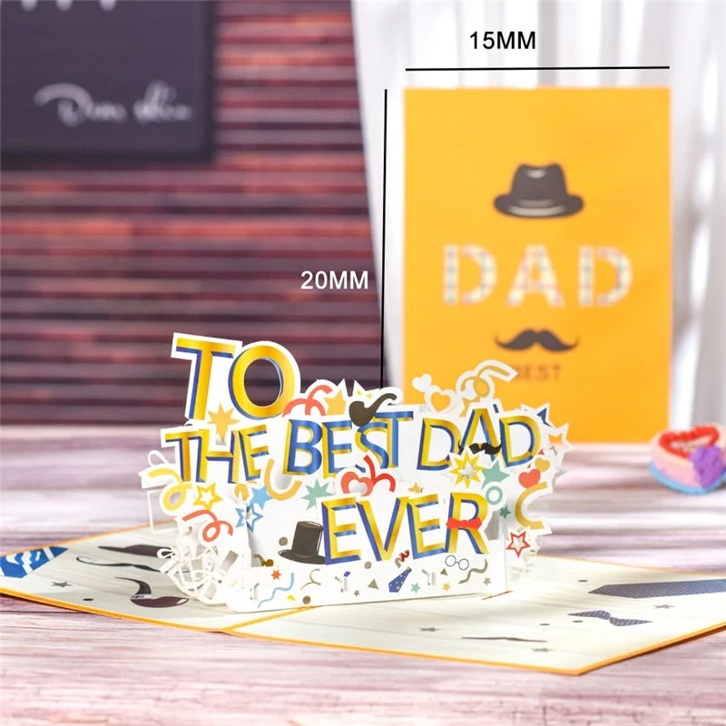 Fathers Day Card 3D Pop-Up Birthday Greeting Cards for Dad