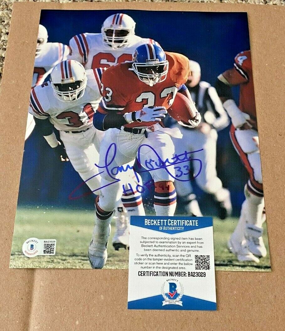 TONY DORSETT SIGNED DENVER BRONCOS 8X10 Photo Poster painting BECKETT CERTIFIED BAS