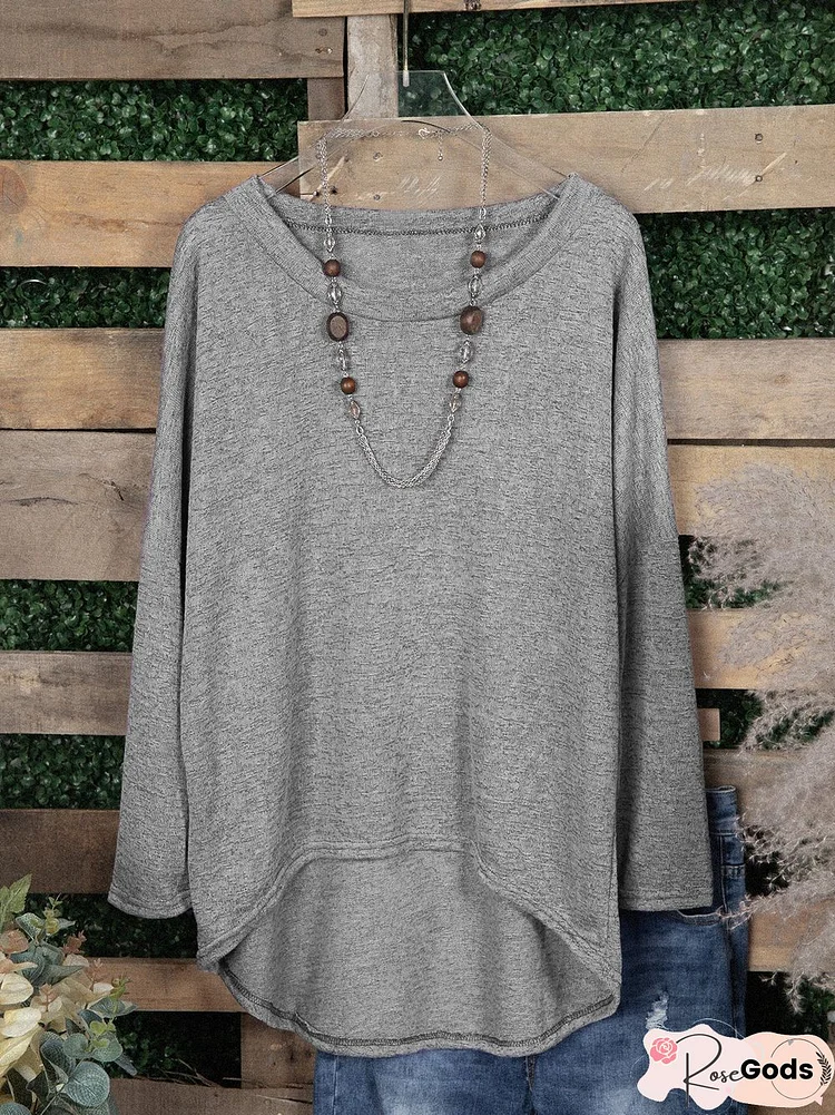 Crew Neck Casual Long Sleeve Top