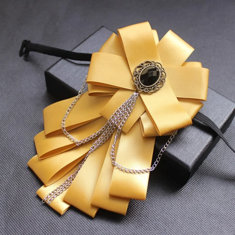 British Men's Rhinestone Bowtie Necktie Marriage Groom's White Shirt Punk Fashion New Tassel Bow Tie for Men Wedding Accessories