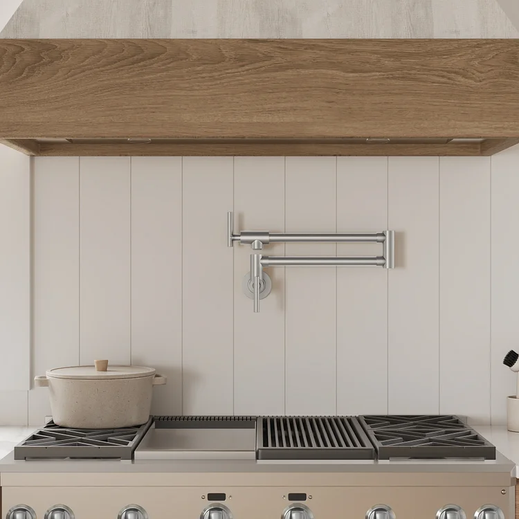 SFS-1088-NK EVERSTEIN Wall Mounted Pot Filler folding single-cooling kitchen faucet Brushed Nickel