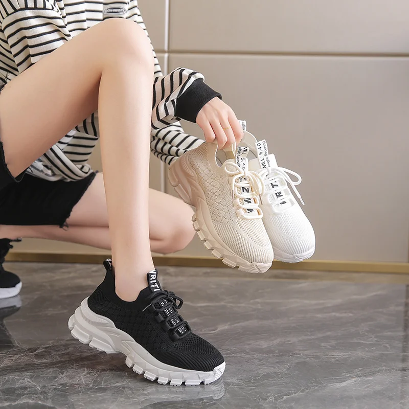 Churchf Churchf Breathable Coconut Shoes Women's Spring 2024 New Fashion Sports Casual Shoes Platform Platform Running Women's Shoes